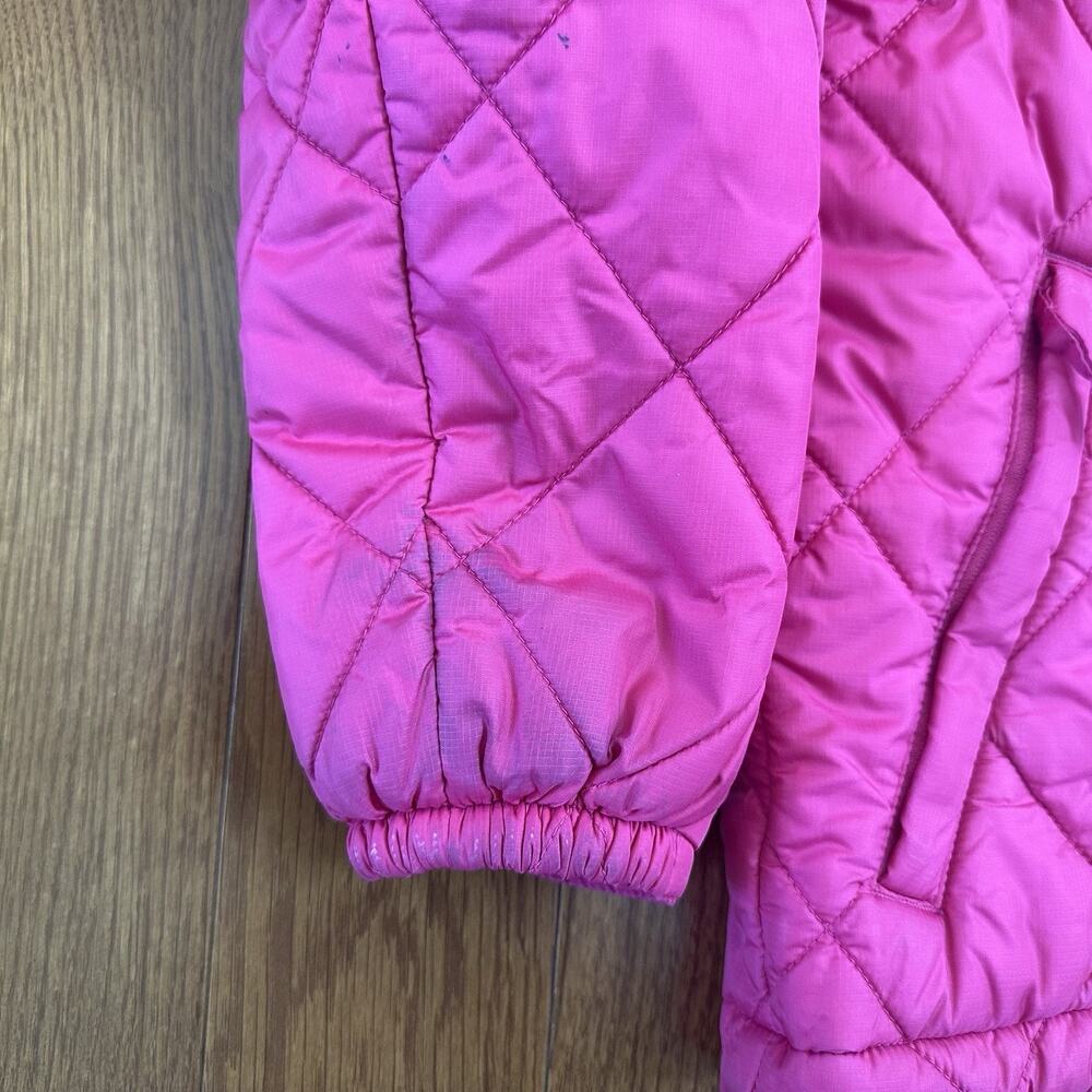 L.L. Bean Jacket Girls 10/12 Pink Lined Thinsulate Snow Hooded Zip Ski‎ Pocket - Picture 9 of 10